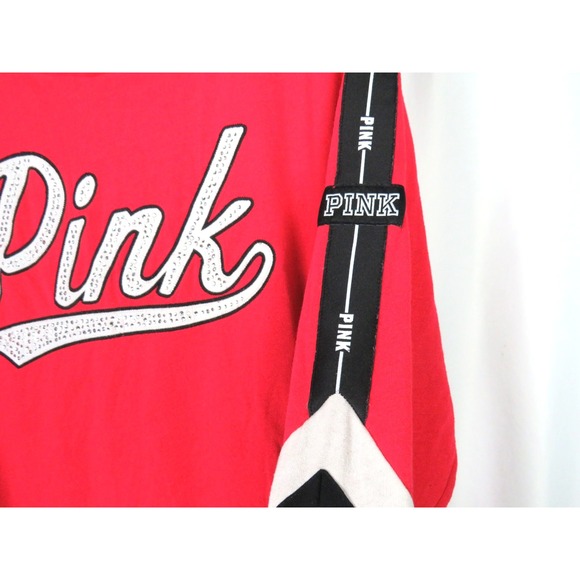 Victoria's Secret PINK Long Sleeved Sequined SpellOut Hoodie T-Shirt Women's LRG - Picture 6 of 9